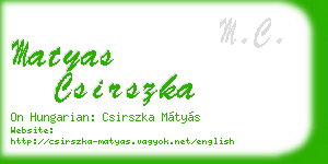 matyas csirszka business card