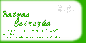 matyas csirszka business card